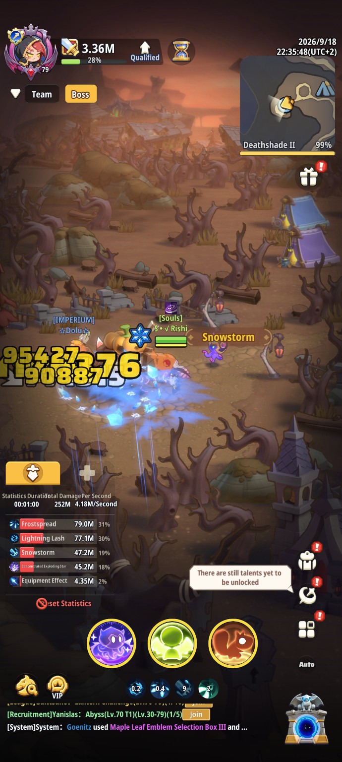 Sixty-second damage result showing 252M total damage and 4.18M DPS